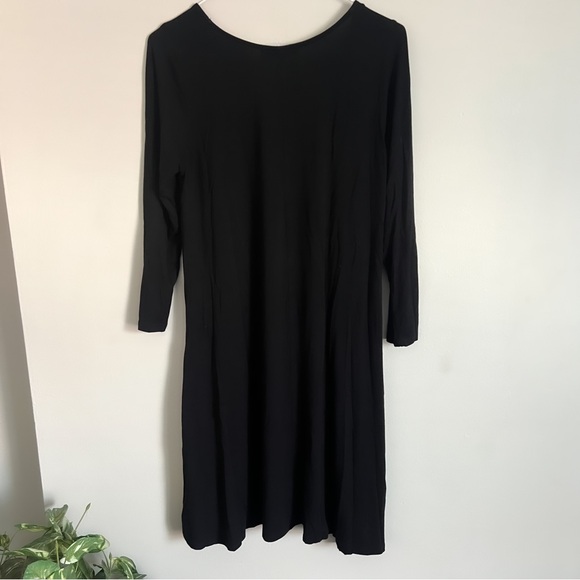 Lulus In Full Swing Black Three-Quarter Sleeve Swing Dress Medium - Picture 7 of 12